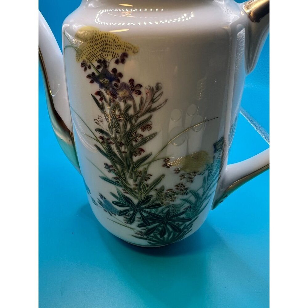 Vintage Kutani   Porcelain Tea Set With Floral & Gold - Picture 10 of 13